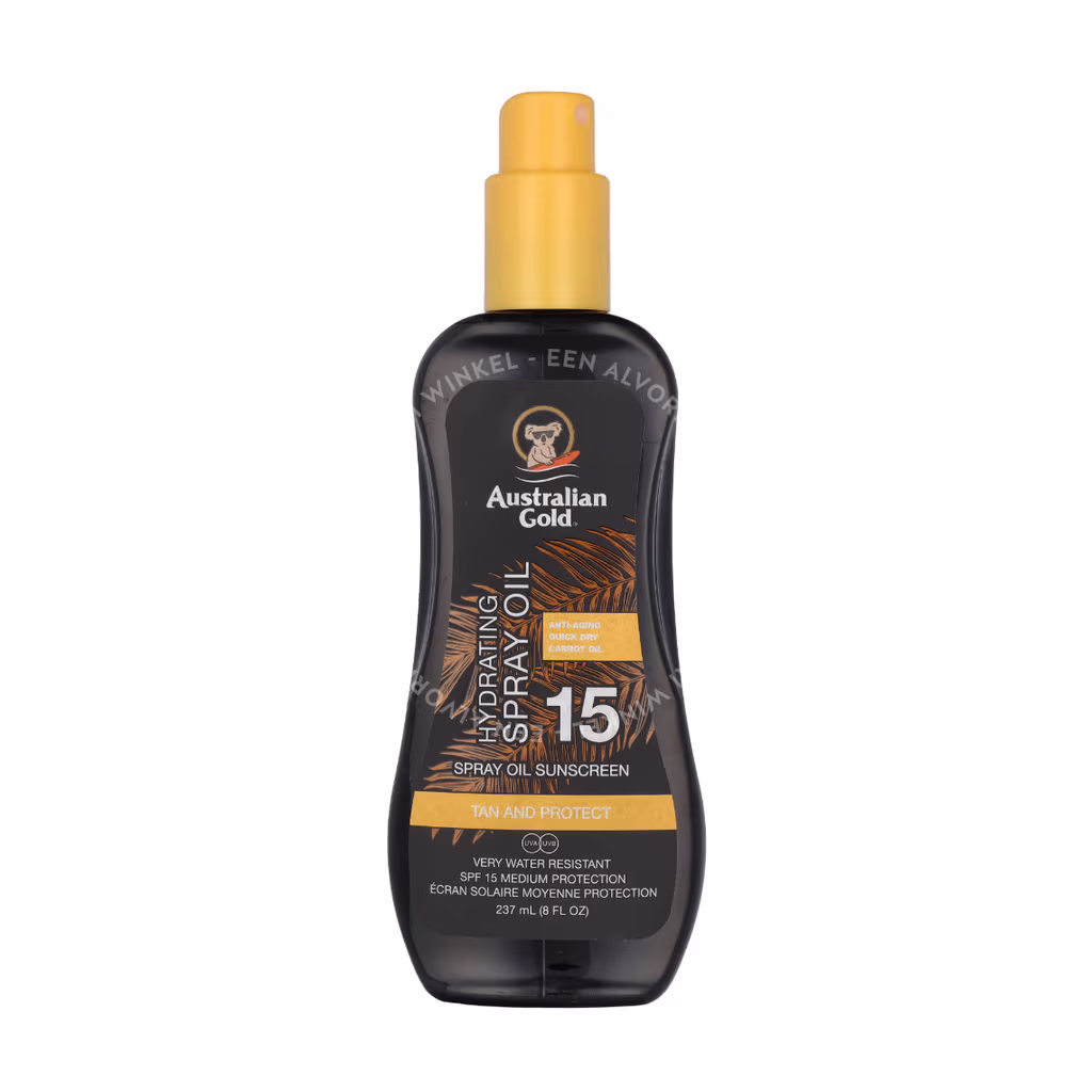 Australian Gold Hydrating Spray Oil Sunscreen SPF15 With Carrot Oil 237ml