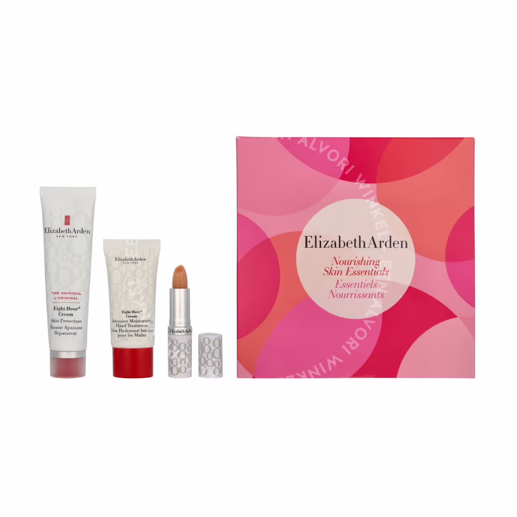 E.Arden Eight Hour Nourishing Skin Essentials Giftset 83.7ml Skin Protector 50ml/Lipstick 3.7g/Hand Cream 30ml - Afbeelding 3