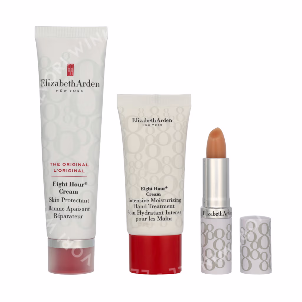 E.Arden Eight Hour Nourishing Skin Essentials Giftset 83.7ml Skin Protector 50ml/Lipstick 3.7g/Hand Cream 30ml