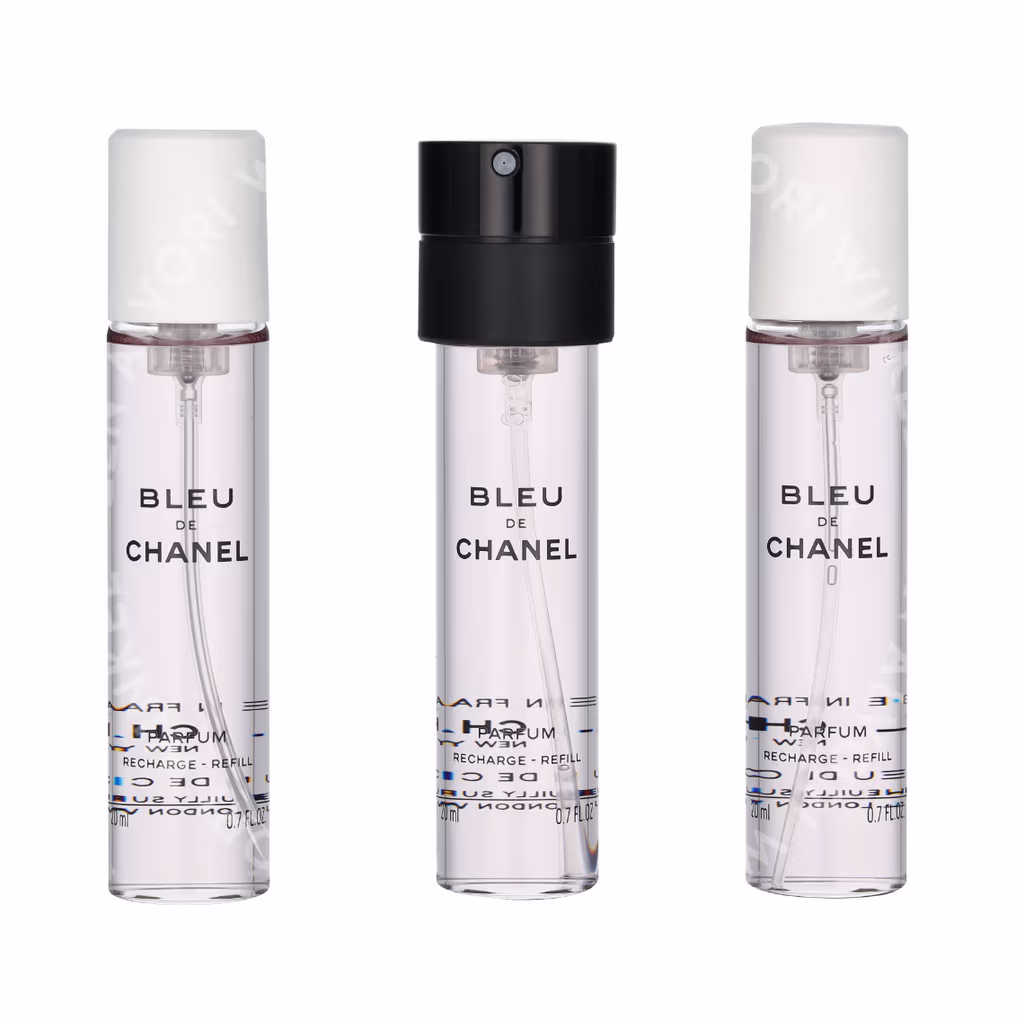 Chanel Bleu De Chanel Pour Homme Giftset 60ml 3x Parfum Spray Refill 20ml - Twist and Spray - Travel Sprays