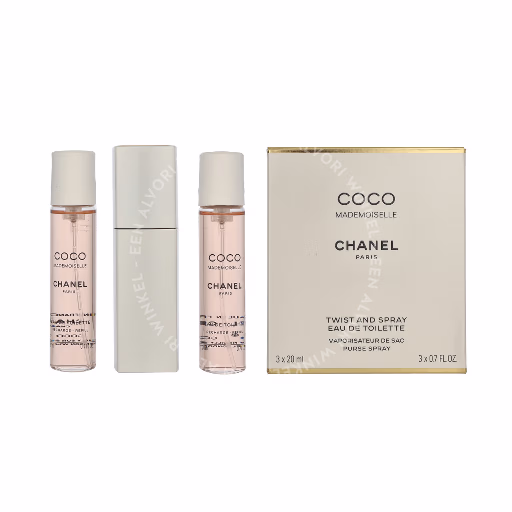 Chanel Coco Mademoiselle Giftset 60ml 2x Edt Spray Refill 20Ml/1x Edt Spray 20Ml - Twist and Spray - Afbeelding 3
