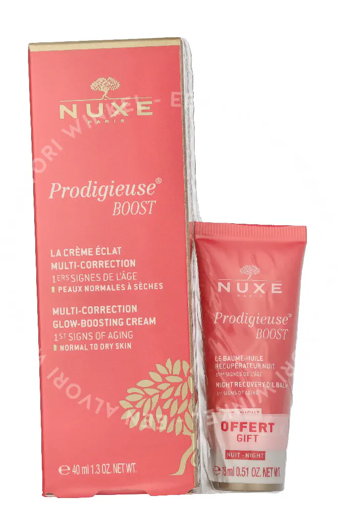 Nuxe Prodigieuse Boost Multi-Correction Silky Cream Set 55ml Multi-Correction Cream 40ml/Night Recovery Oil Balm 15ml - Afbeelding 4
