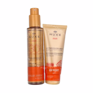Nuxe Sun Set 250ml Tanning Oil High Protection SPF30 Face & Body 150 ml/Refreshing After-Sun Lotion Face&Body 100 ml