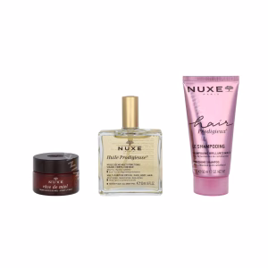 Nuxe The Iconics Giftset 115ml Huile Prodigieuse 50ml/Honey Lip Balm 15g/High Shine Shampoo 50ml