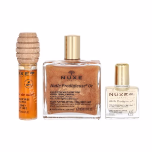 Nuxe The Infinite Glow Giftset 70ml Huile Prodigieuse 50ml/Huile Prodigieuse 10ml/Reve De Miel Lip Honey 10ml