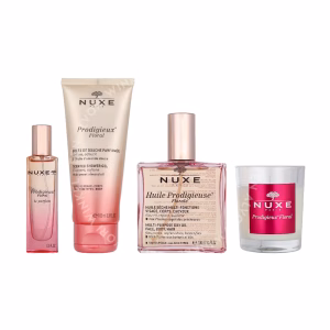 Nuxe La Fete En Rose Giftset 275ml Huile Prodigieuse Florale 100ml/Prodigieux Floral Shower Gel 100ml/Prodigieux Floral Le Parfum 15ml/Prodigieux Floral Candle 60gr