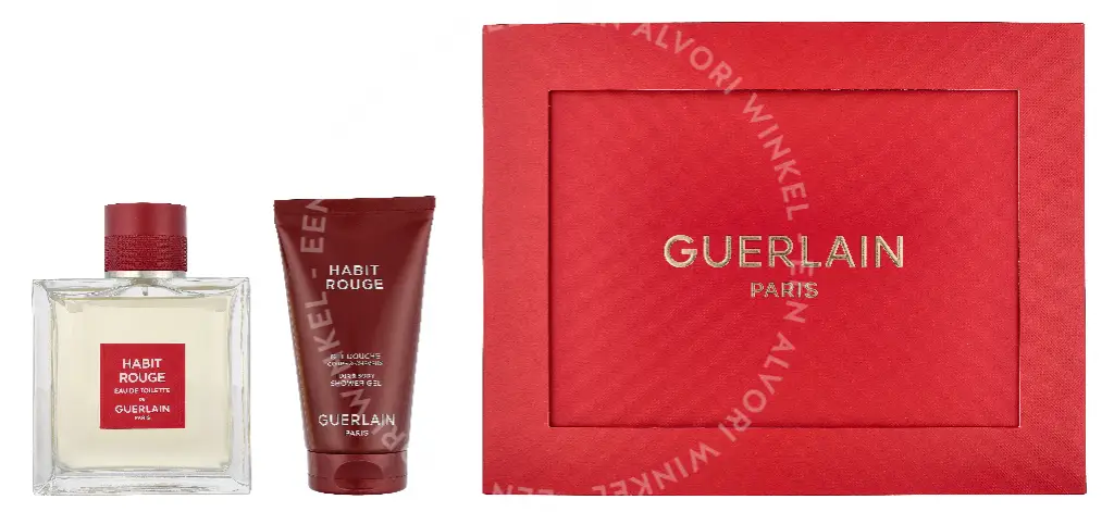 Guerlain Habit Rouge Giftset 175ml Edt Spray 100ml/Shower Gel 75ml - Afbeelding 4
