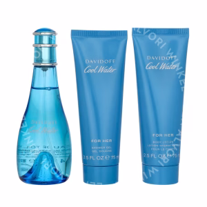 Davidoff Cool Water Woman Giftset 250ml Edt Spray 100ml/Body Lotion 75ml/Shower Gel 75ml