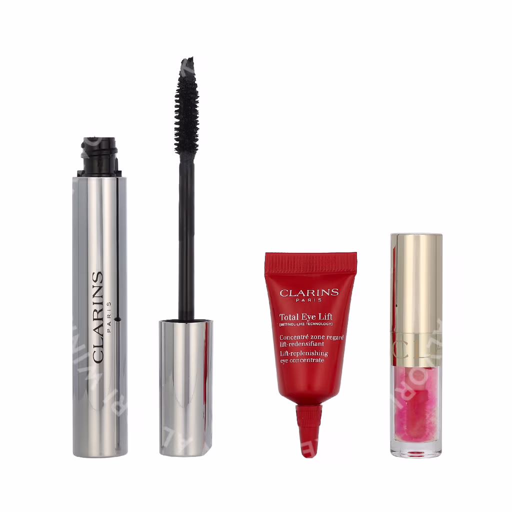 Clarins Wonder Perfect XXL Giftset 12.4ml Mascara N° 01 Black 8 ml/Lip Comfort Oil 1,4ml/Eye Cream 3ml