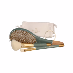 Bachca Paris Les Essentials Eucalyptus Hair Set 4stuk Nylon Brush/Blush Brush/Contour Shader Brush/Round Hair Clip
