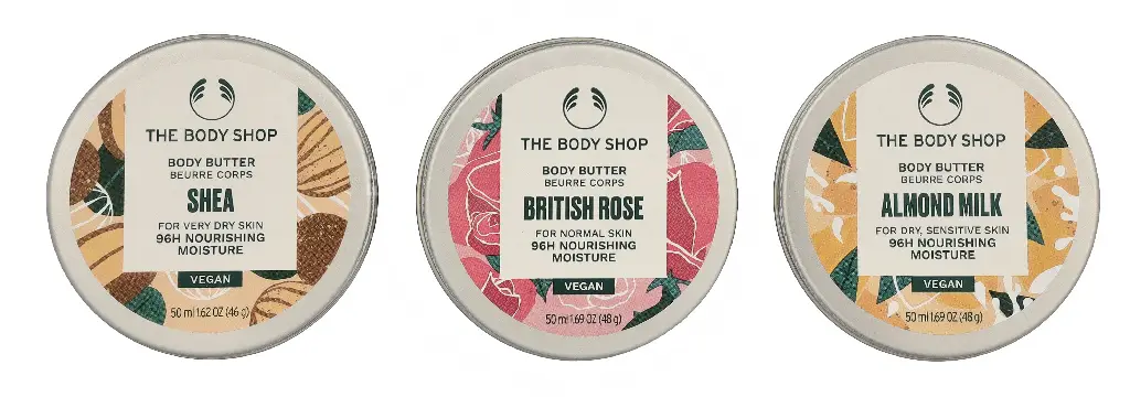 The Body Shop G2 Body Butter Trio Set 150ml Shea Body Butter 50ml/Mango Body Butter 50ml/British Rose Body Butter 50ml - Afbeelding 4