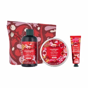 The Body Shop G3 Cranberry Essentials Giftset 480ml Bath & Shower Gel 250ml/Hand Cream 30ml/Body Butter 200ml/Pouch