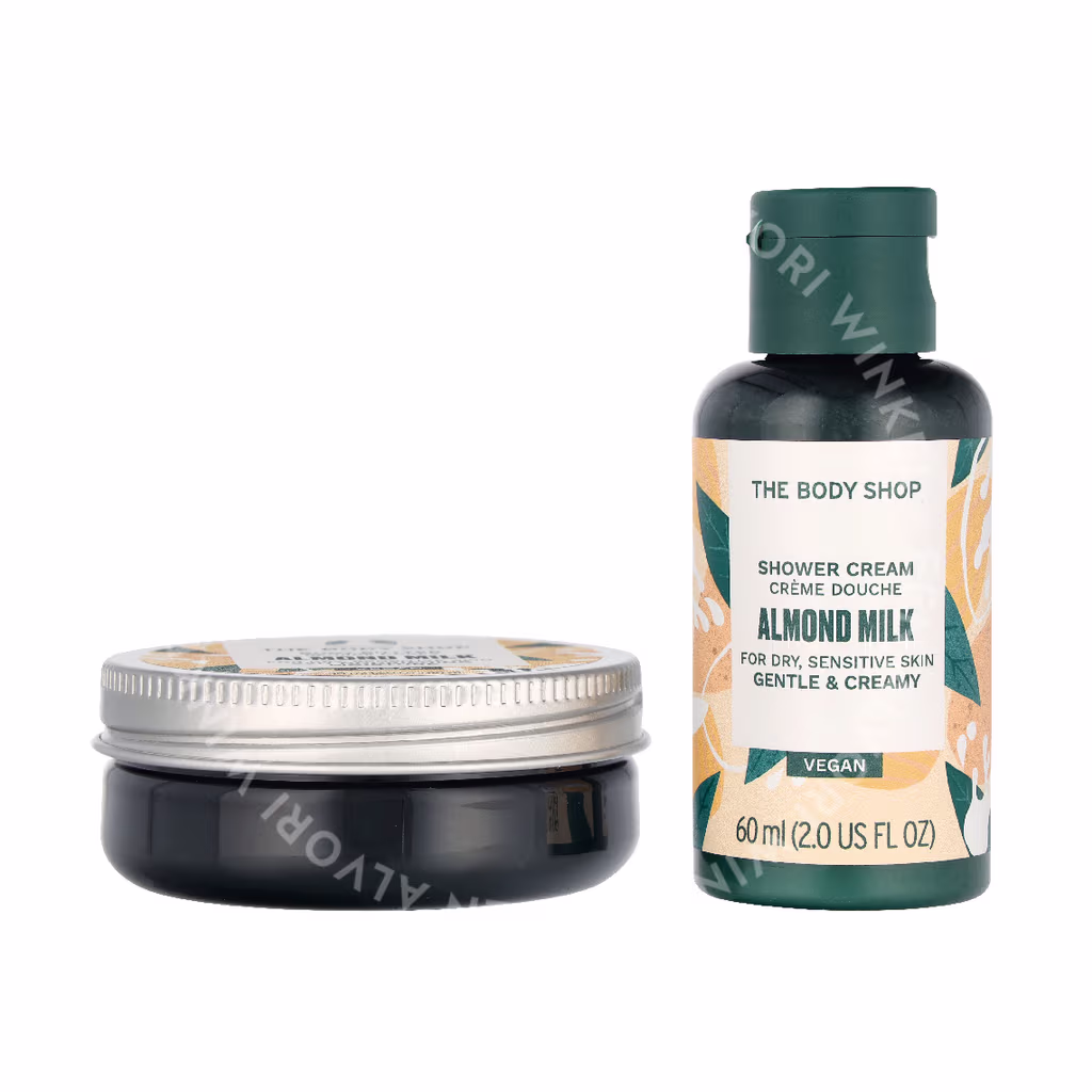 The Body Shop G1 Almond Milk Duo Set 110ml Shower Cream 60 ml/Body Butter 50ml