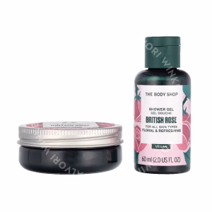 The Body Shop G1 Intro British Rose Giftset 140ml Shower Gel 60ml/Body Butter 50ml/Hand Cream 30ml