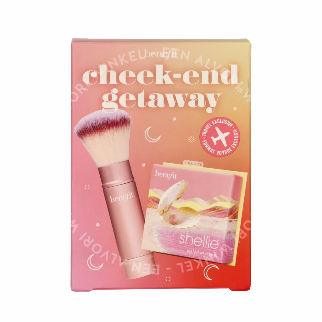 Benefit Cheek-End Getaway Set 6g Shellie Blush 6gr/Multitasking Brush - Afbeelding 2
