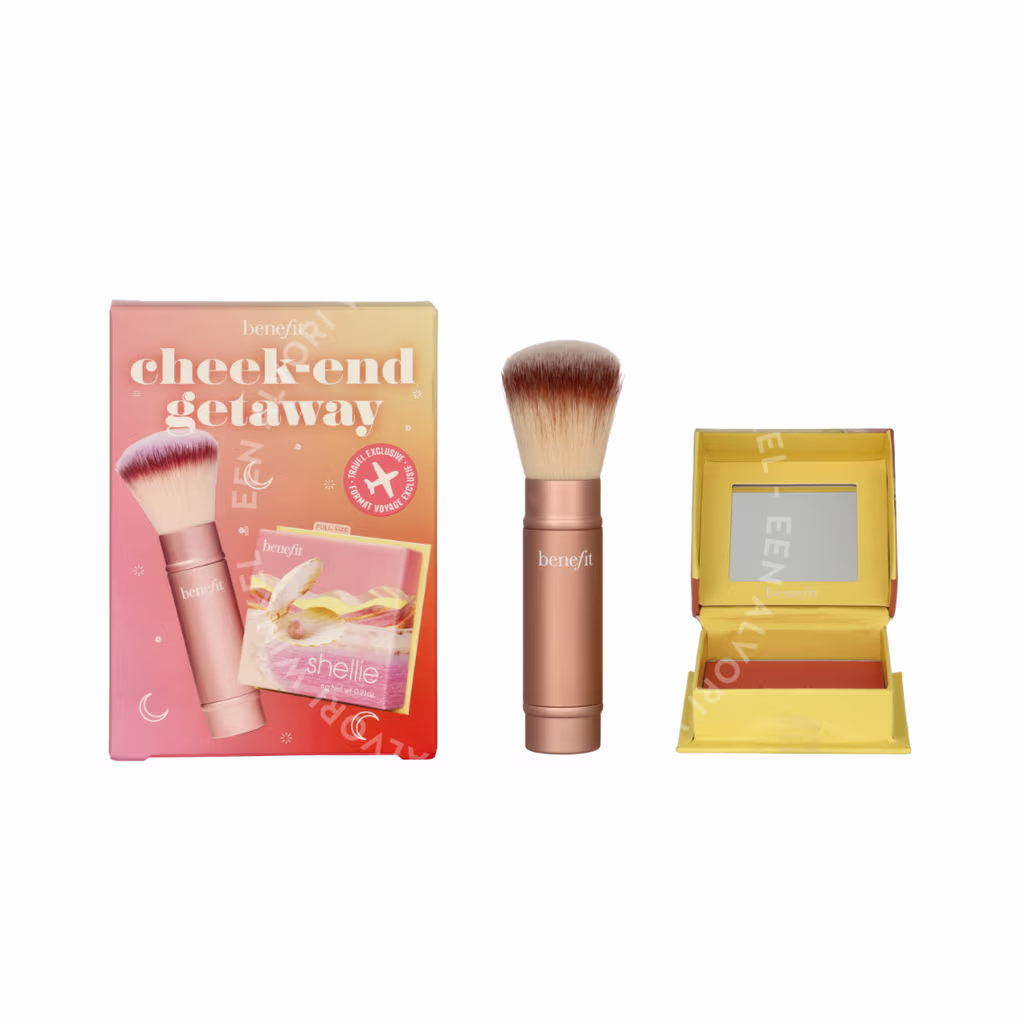 Benefit Cheek-End Getaway Set 6g Shellie Blush 6gr/Multitasking Brush - Afbeelding 3