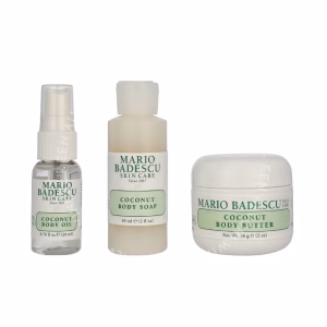 Mario Badescu Coconut Body Travel Trio Set 135ml Hydrating Shower Gel 59ml/Intense Hydrating Body Butter 56g/Nourishing Body Oil Spray 20ml
