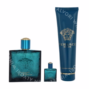 Versace Eros Pour Homme Giftset 255ml Edp Spray 100ml/B&S Gel 150ml/Edp Spray 5ml