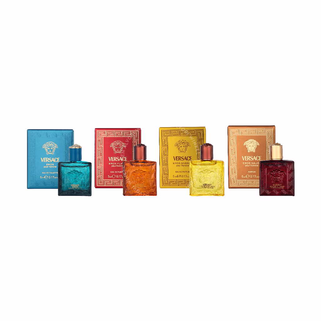 Versace Miniature Set Men 20ml 4x5ml - Eros Najim Parfum/Eros Energy Edp/Eros Edt/Eros Flame Edp
