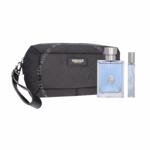Versace Pour Homme Giftset 110ml Edt Spray 100ml/Edt Spray 10ml/Black Trousse