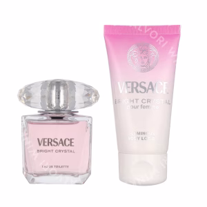 Versace Bright Crystal Giftset 80ml Edt Spray 30ml/Luminous Body Lotion 50ml