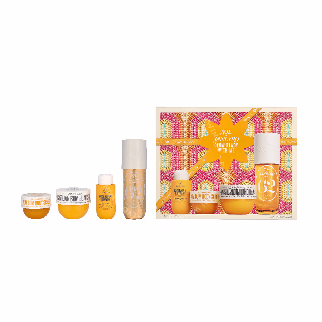 Sol De Janeiro Glow Ready With Me Giftset 555ml Body Wash 90ml/BumBum Body Scrub 75g/Bum Bum Cream 150ml/Cheirosa 62 Perfume Mist 240ml - Afbeelding 3