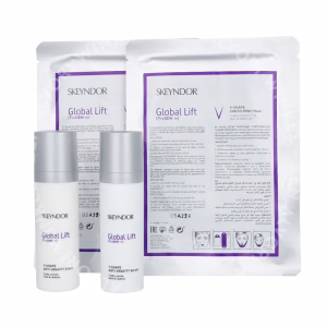 Skeyndor Global Lift V-Shape Lifting Home Care Set 60ml For Neck, Chin And Neckline/V-Shape Anti Gravity Serum 30ml/V-Shape Anti Gravity Cream 30ml/V-Shape Contouring Mask 2 Pcs
