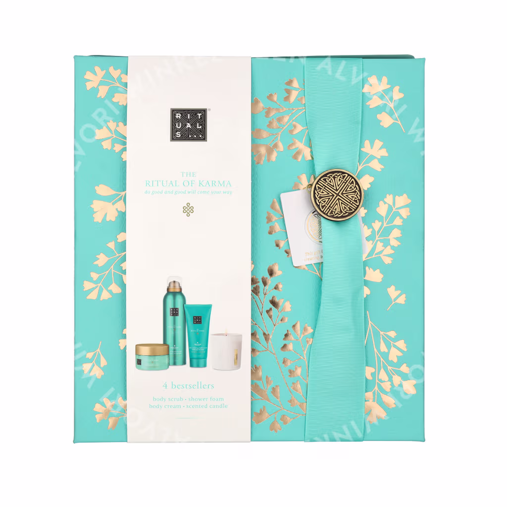 Rituals Karma Set 565ml 48h Hydrating Body Cream 100ml/Scented Candle 140ml/Softening Body Scrub 125ml/Foaming Shower Gel 200ml - Afbeelding 2