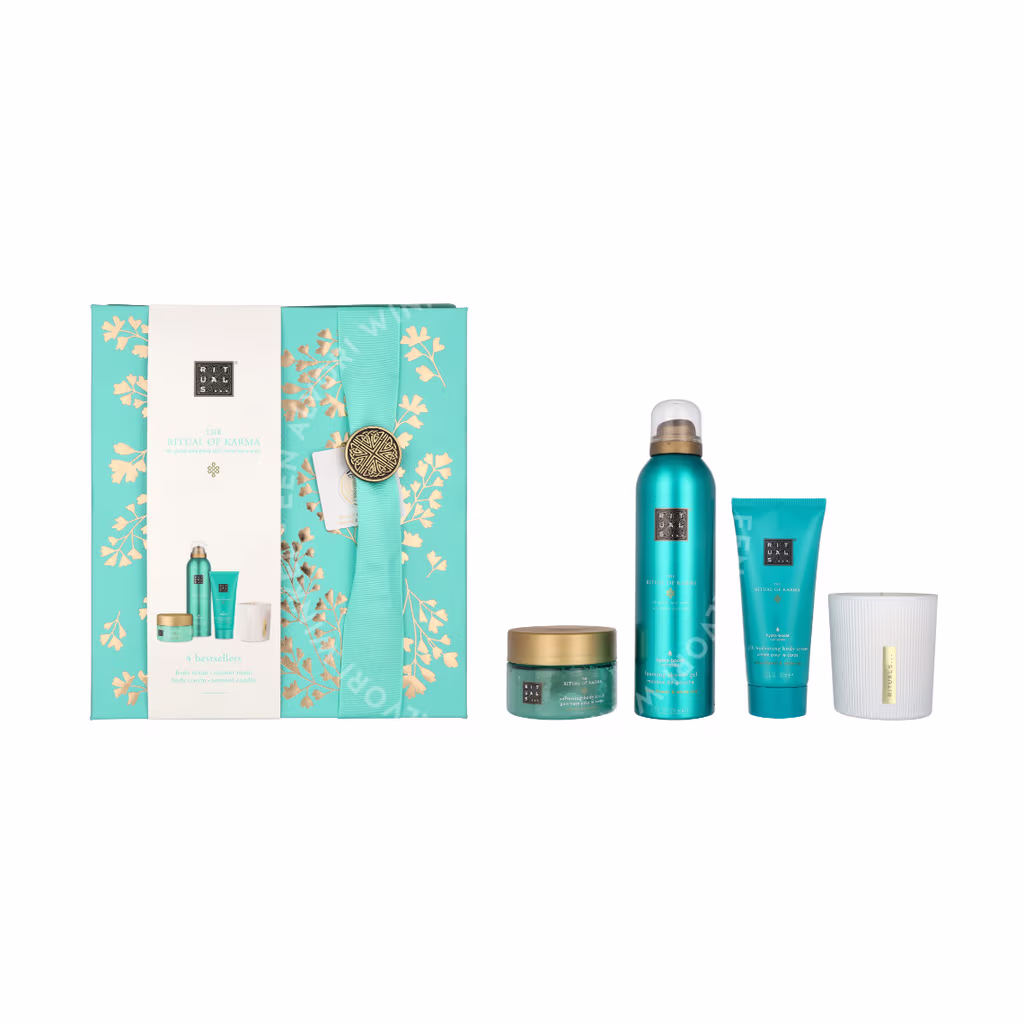 Rituals Karma Set 565ml 48h Hydrating Body Cream 100ml/Scented Candle 140ml/Softening Body Scrub 125ml/Foaming Shower Gel 200ml - Afbeelding 3