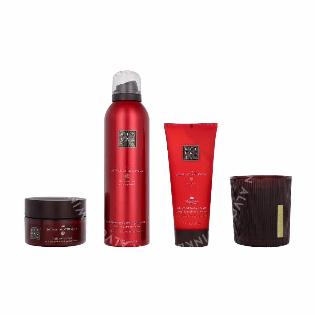 Rituals Ayurveda Medium Giftset 565ml Candle 140g/Body Cream 100ml/Body Scrub 125g/Foaming Shower Gel 200ml