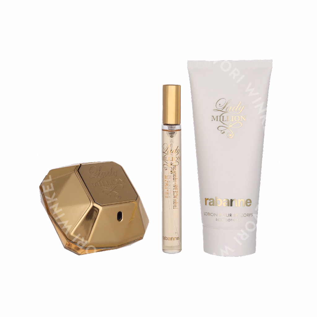 Paco Rabanne Lady Million Giftset 160ml Edp Spray 50ml/Lotion 100ml/Epd Spray 10ml - Afbeelding 3