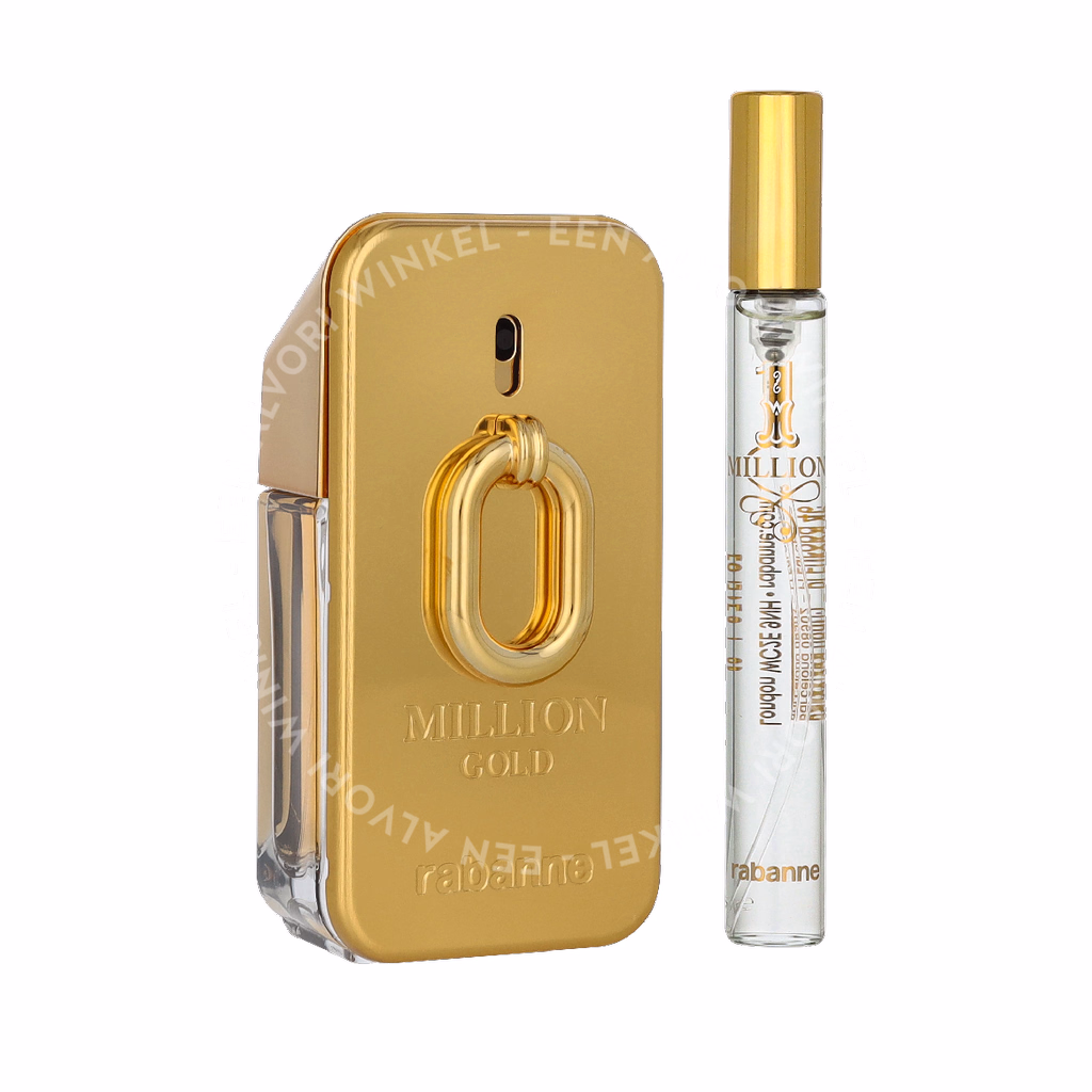 Paco Rabanne Million Gold Giftset 60ml Edp Spray Intense 50ml/Edt Spray 10ml - Afbeelding 3