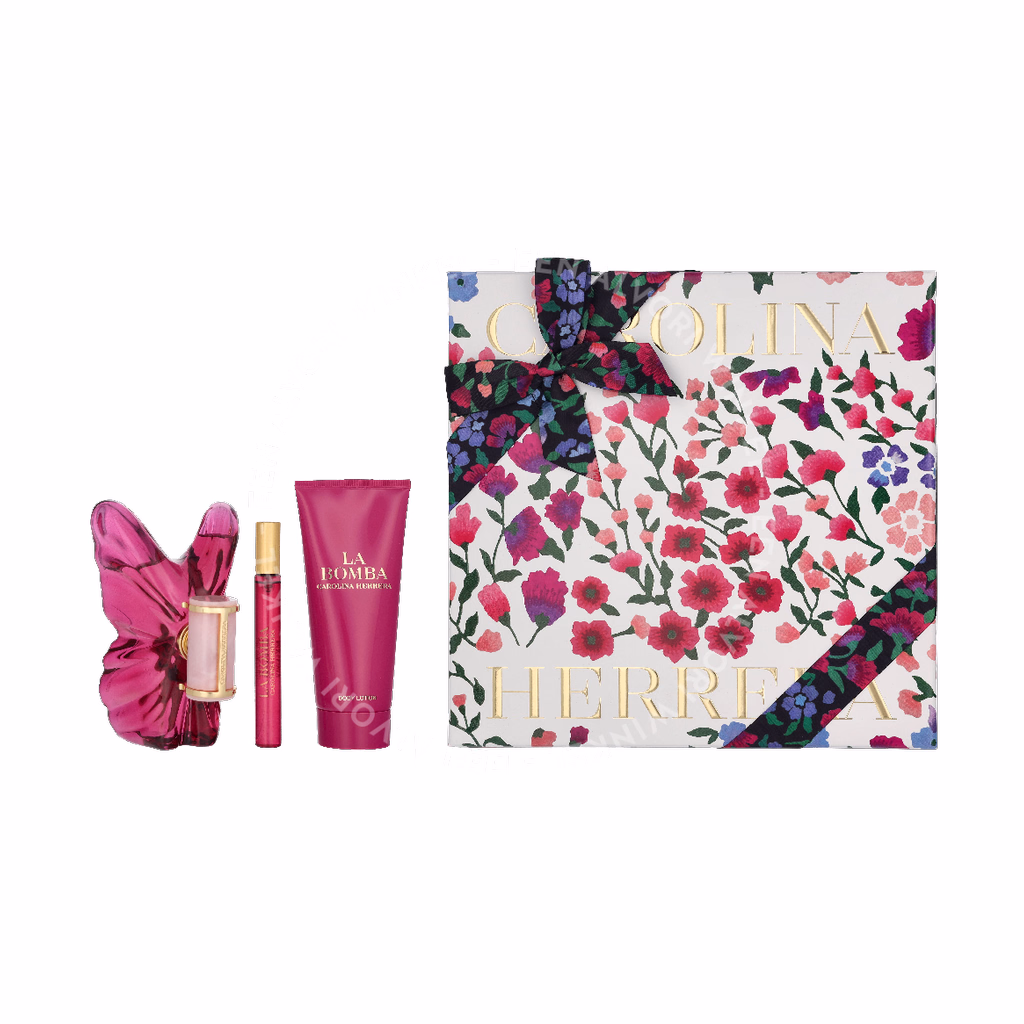 Carolina Herrera La Bomba Giftset 190ml Edp Spray 80ml/Edp Spray 10ml/Body Lotion 100ml