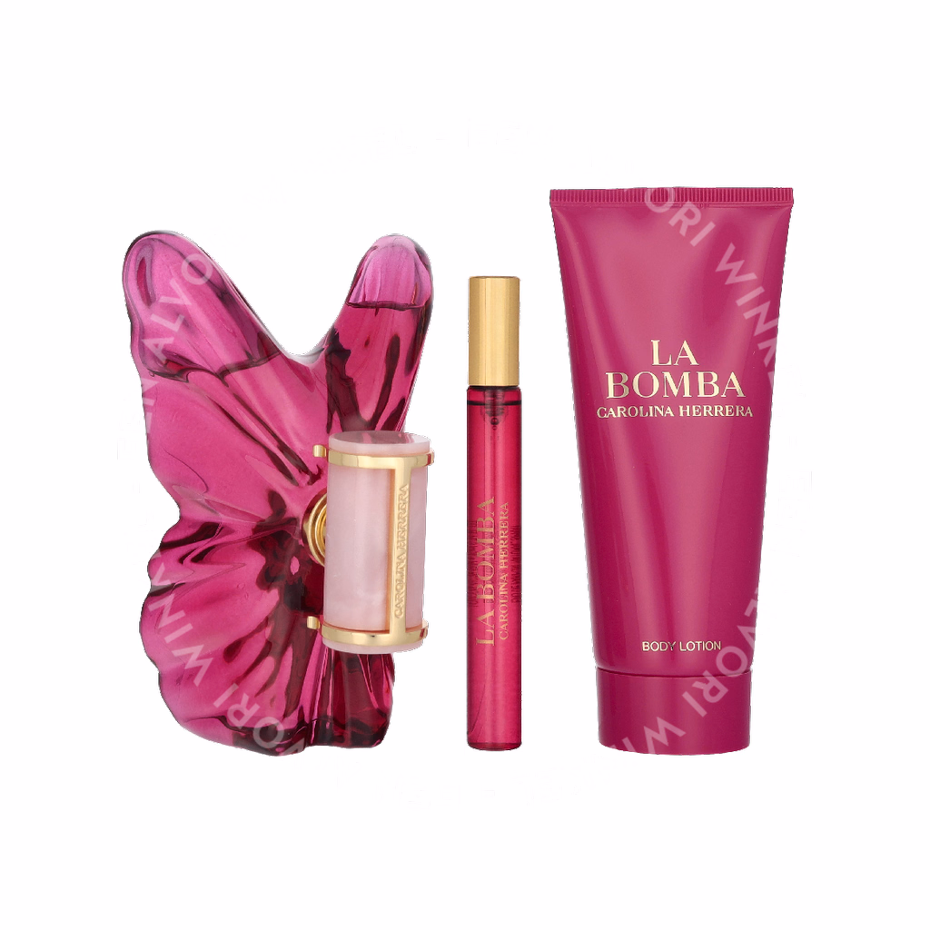 Carolina Herrera La Bomba Giftset 190ml Edp Spray 80ml/Edp Spray 10ml/Body Lotion 100ml - Afbeelding 3
