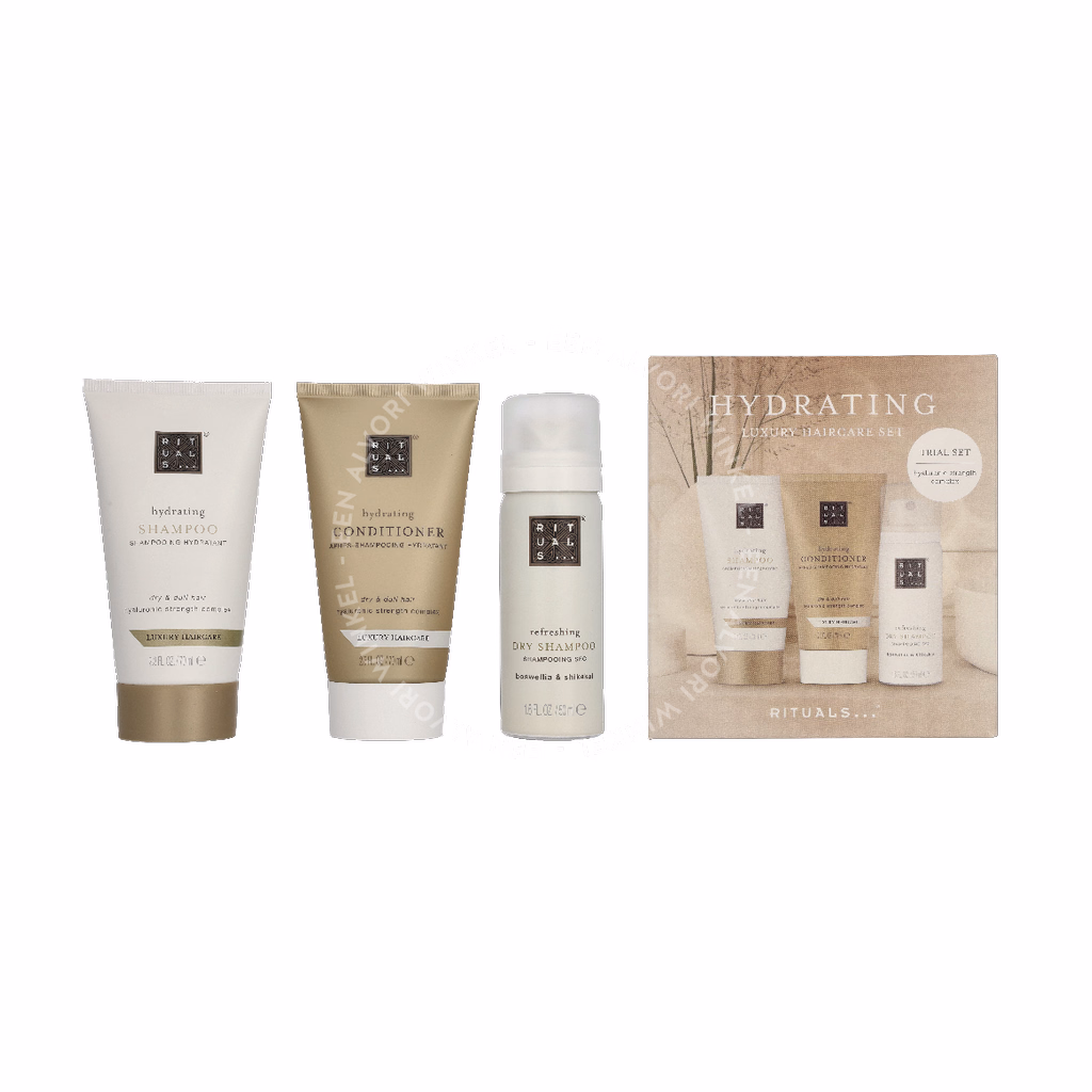 Rituals Hydrating Luxury Haircare Set 190ml Hydrating Shampoo 70ml/Hydrating Conditioner 70ml/Refreshing Dry Shampoo 50ml