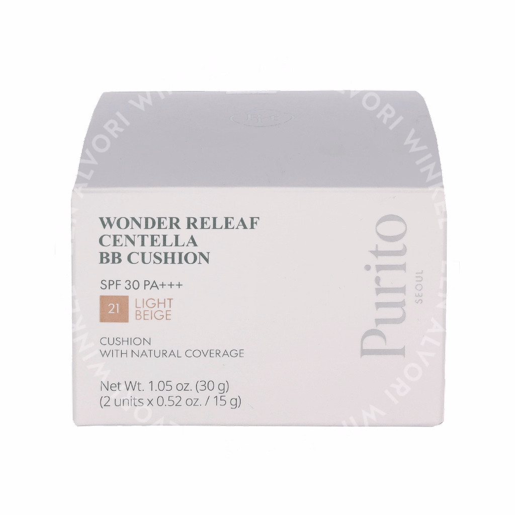 Purito Seoul Wonder Releaf Centella BB Cushion Duo Set 30g #21 Light Beige 2x15g - Afbeelding 2