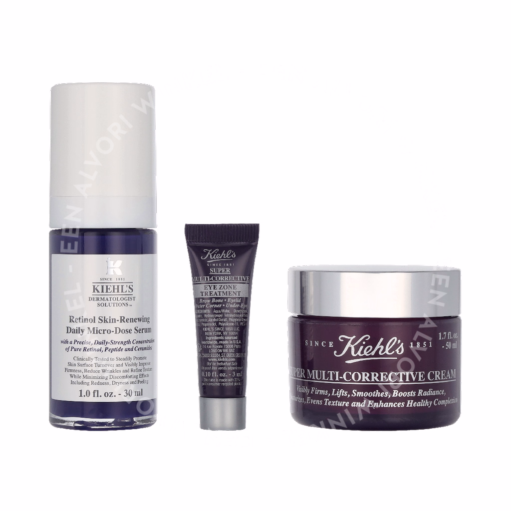 Kiehl's Anti-Aging Essentials Giftset 40ml Retinol Serum 30ml/Eye Treatment 3ml/Face & Neck cream 7ml - Afbeelding 3