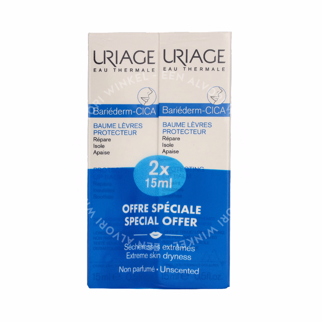 Uriage Bariederm Cica-Lips Protecting Balm Duo 30g 2x15ml - Afbeelding 2