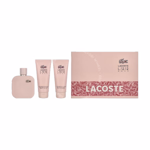 Lacoste L.12.12 Rose Set 300ml Edp Spray 100ml/2x Body Lotion 100ml